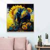 New Arrival 5D DIY Full Circle Diamond Painting "Sunflowers and Elephants" Embroidery Cross Stitch Home Decor Gift