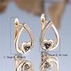 Fashion Love Heart Black Cubic Zircon Drop Earrings for Women Gold Color Daily Jewelry Gift