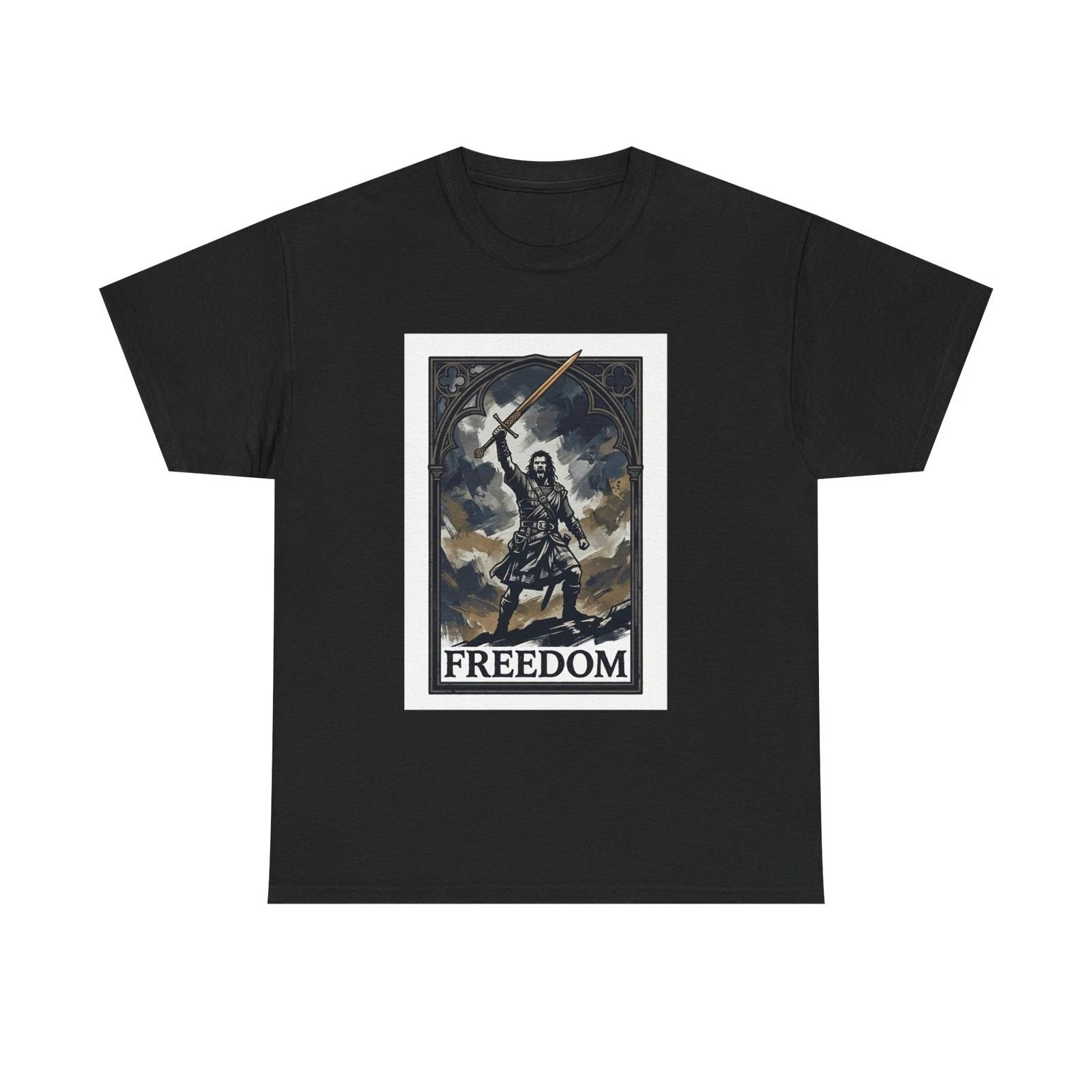 Freedom warrior illustration Tee | Freedom text graphic T-Shirt 2XL