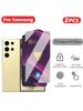 2Pc 3D Golden Armor Tempered Glass for Samsung Galaxy S24 Ultra Screen Protector for Samsung S24 S23 S22 S21 Plus Glass Film
