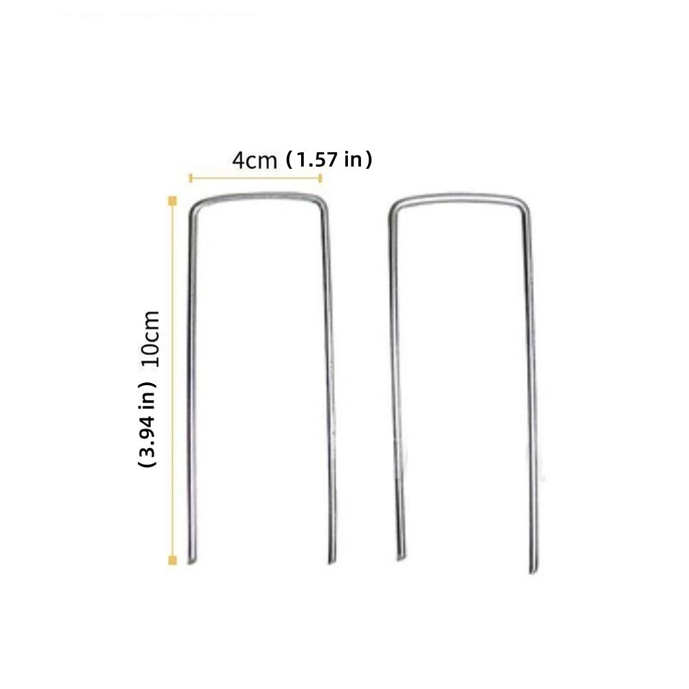 50 Garten-U-förmige Bodennägel, dick, 2,5 mm breit, 4 cm lang, 10 cm große U-förmige Bodennägel