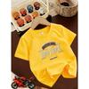 European sizes Boys' Fashion Short-Sleeve T-Shirt, Campus Style Casual Short-Sleeve Summer Top, Cotton Stylish Outerwear Short-Sleeve Tee