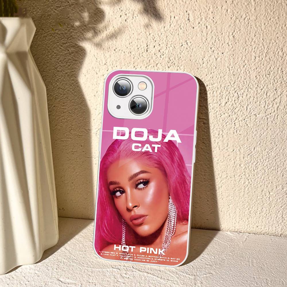 Doja Singer C-Cat For IPhone 14 13 12 Mini 11 Pro XS Max X XR 14 Plus Tempered Glass Cover