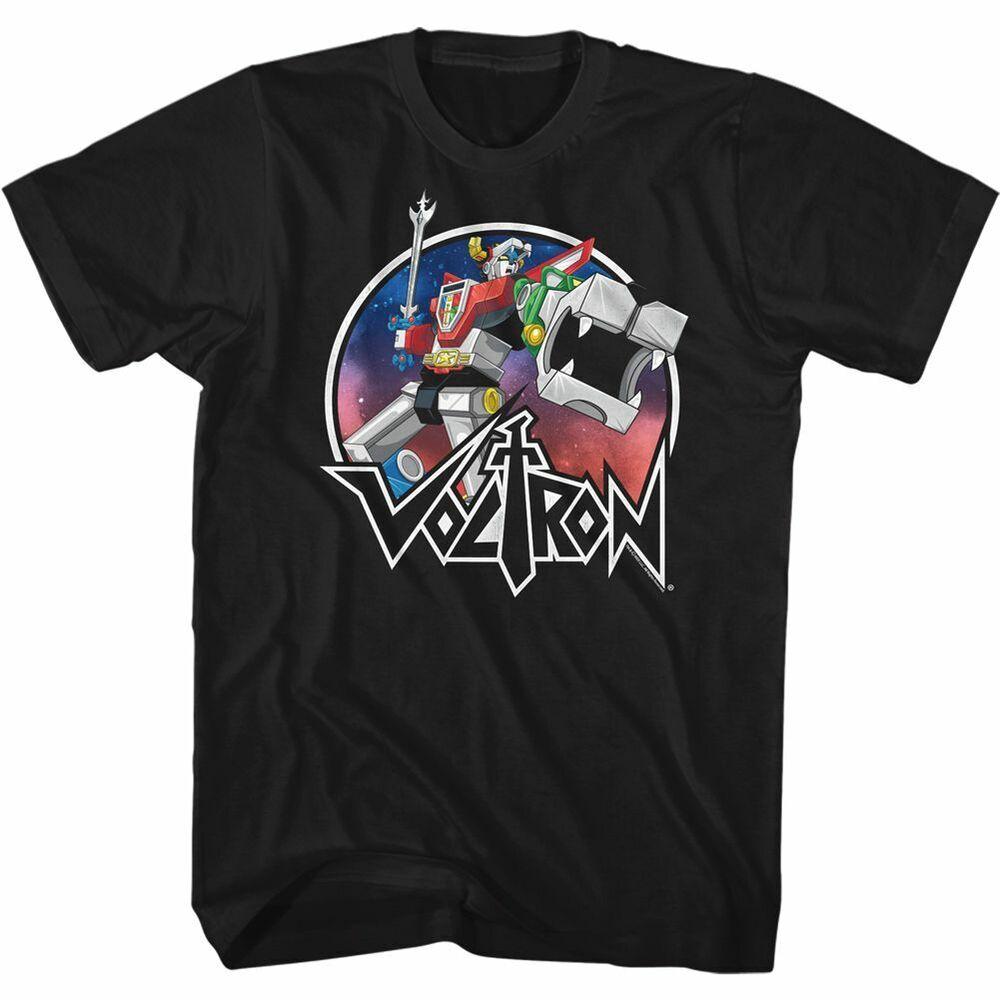 Voltron Circle Robot Sketch Black Adult T-Shirt