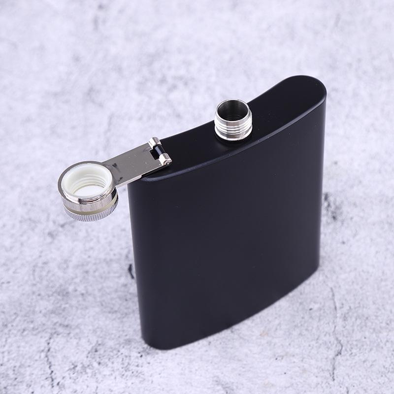 Matte Black Spray Paint 6oz Pocket Stainless Steel Flask Gift Set