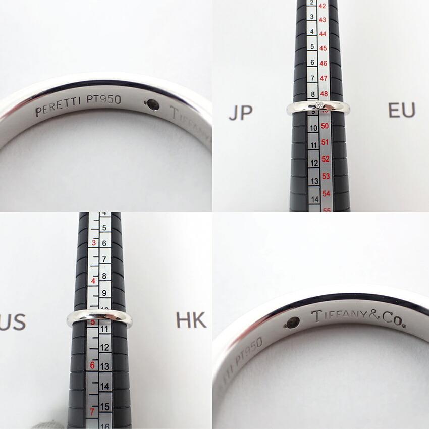 [Pre-owned] TIFFANY Pt950 Diamond Stacking Band Ring, Size 9, J44-5