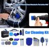 33pcs Car Interior Cleaning Brush Set For Air Outlet Tire Rim Drill Brush Sponges Auto Interior Dirt Dust Cleaning Tool