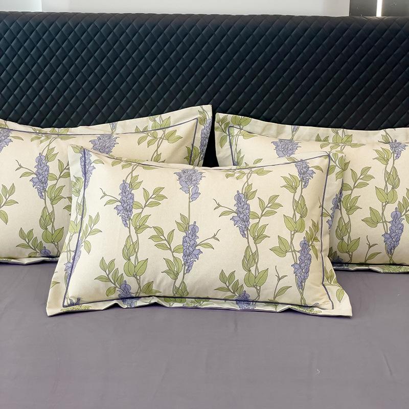 Vierteiliges Retro-Pastoral-Set aus reiner Baumwolle mit Bettwäsche und dreiteiligem Bettbezug aus verdickter, gebürsteter Baumwolle