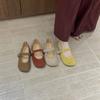 2025 Round Head Mary Jane Shoes College Style Soft-soled Ballet Single Shoes Women's Retro Mori Late Evening Wind One-word Buckle Belt
