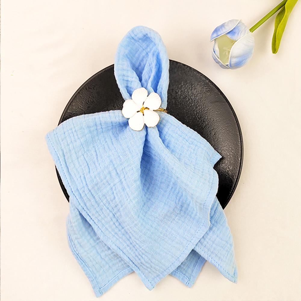 40x40cm Cotton Gauze Cloth Napkins Set of 4 Soft Handmade Double Layer Reusable Dinner Napkin Square for Wedding Party Dinners