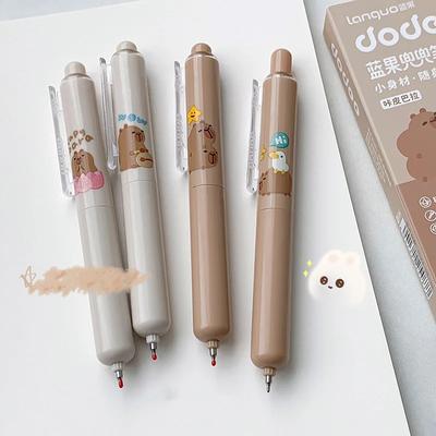4 Stück/Set Niedliche Capybara Schreibwaren Gelstift Cartoon Tier Beige Kaffeefarbe Schreibstift Student 0,5mm Schwarze Tinte Schulstift