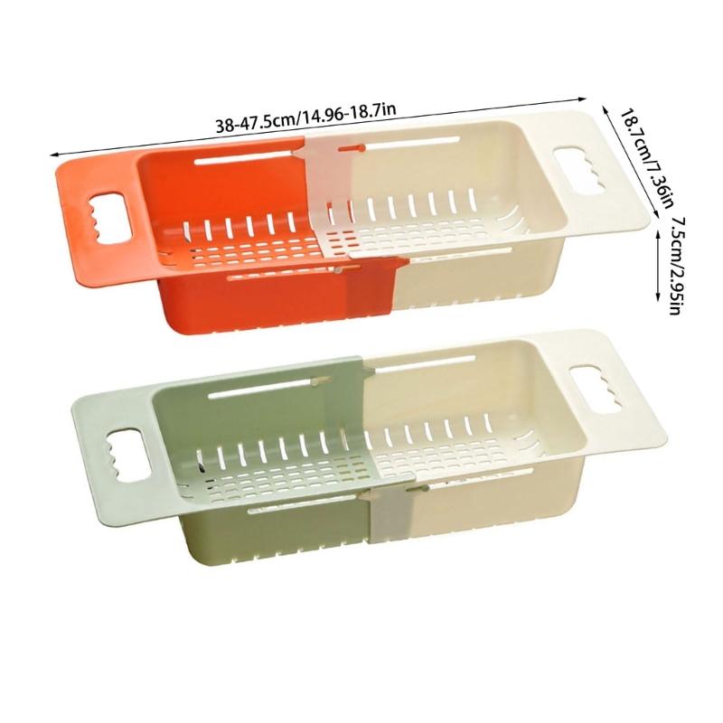 Ausziehbarer Abtropfkorb, verstellbare Größe, platzsparendes Gemüsesieb für die Küchenspüle, lebensmittelechtes PP-Sieb