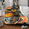 1pc Halloween Pumpkin Print Blanket   Lightweight Flannel Throw Blanket For Sofa, Bed, Living Room, Office, Outdoor Travel, Camping