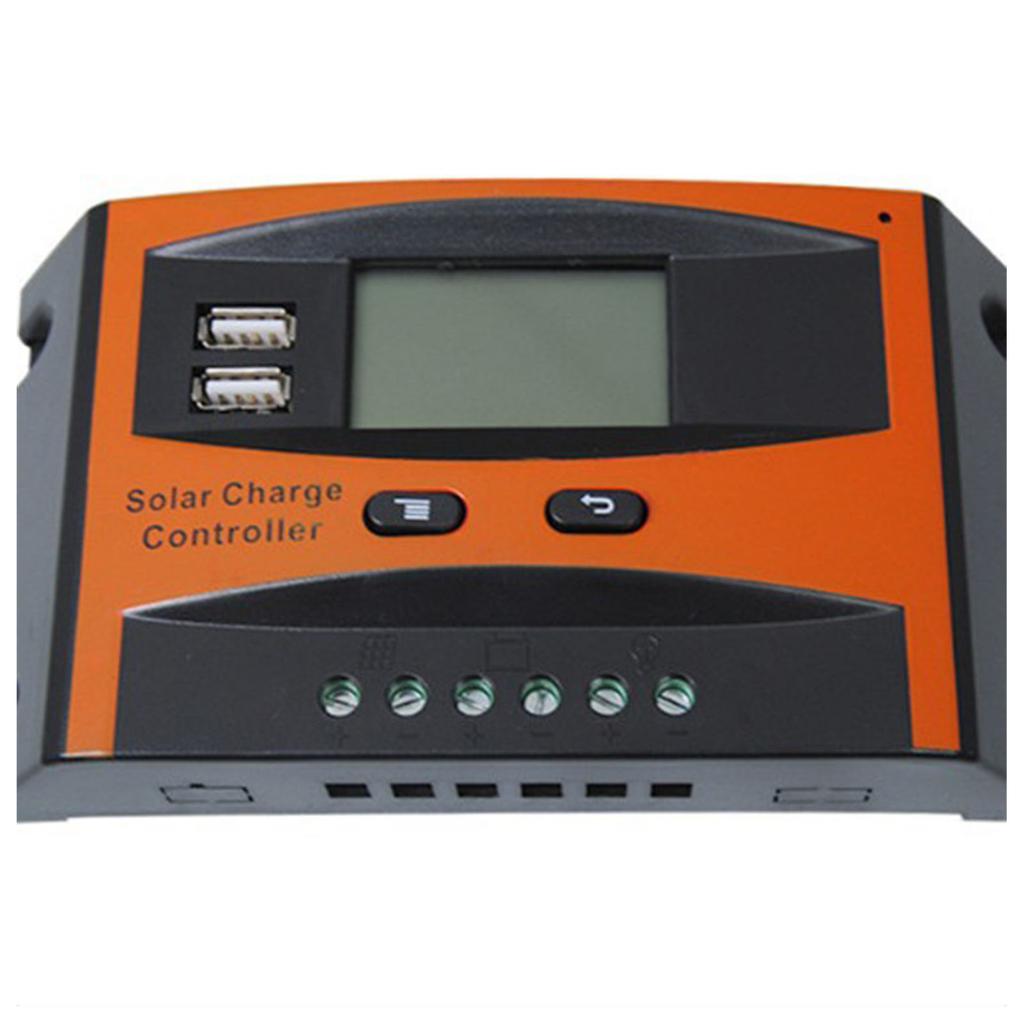 20A Solar Charge Controller With Duals USB Ports LCD Display For 12V 24V Leads Acid Batteries Battery Charge Regulator