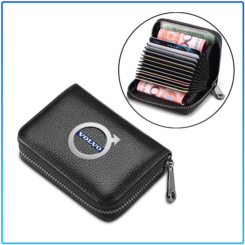 Driver License Holder Card Bag Driving ID Passport Card Wallet Sticker For Volvo 240 C70 S40 S50 S60 S70 S80 S90 V40 V50 V60 V90 XC40 XC60 XC90