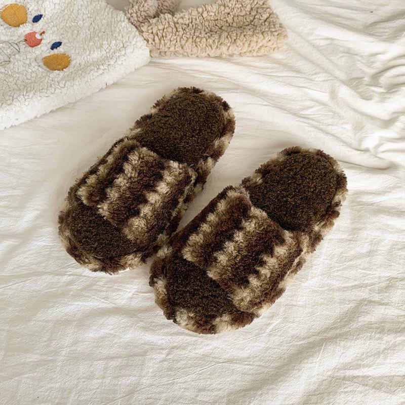 

Женские хлопковые тапочки 2025 осень и зима ретро клетка домашние комнатные бархатные теплые мягкая подошва нескользящие парные хлопковые тапочки 41