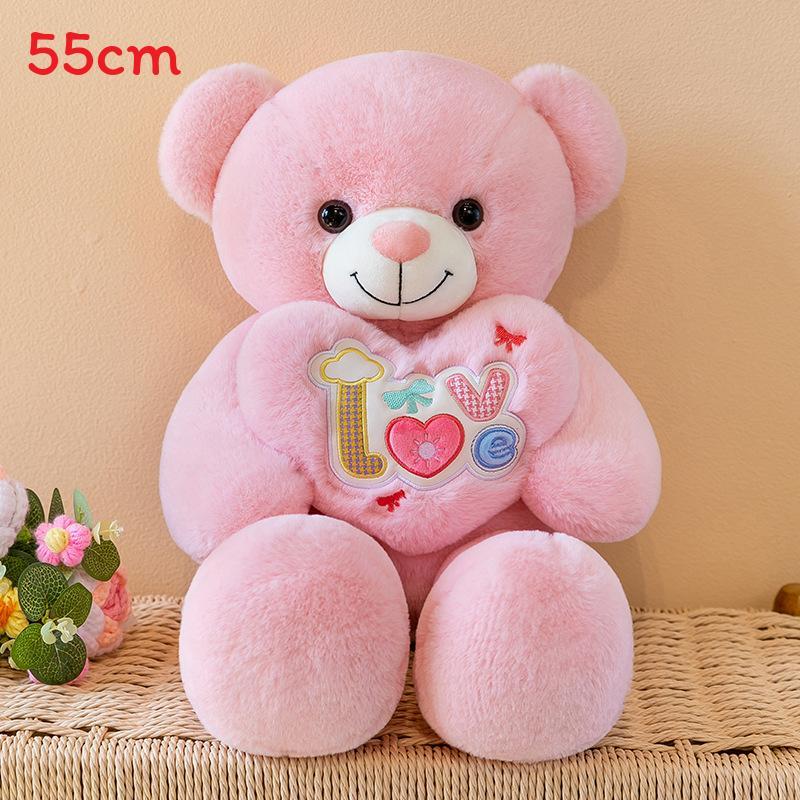 Love Heart Bear Plush Toy With Soft Pp Cotton For Gift Giving And Bed Decoration