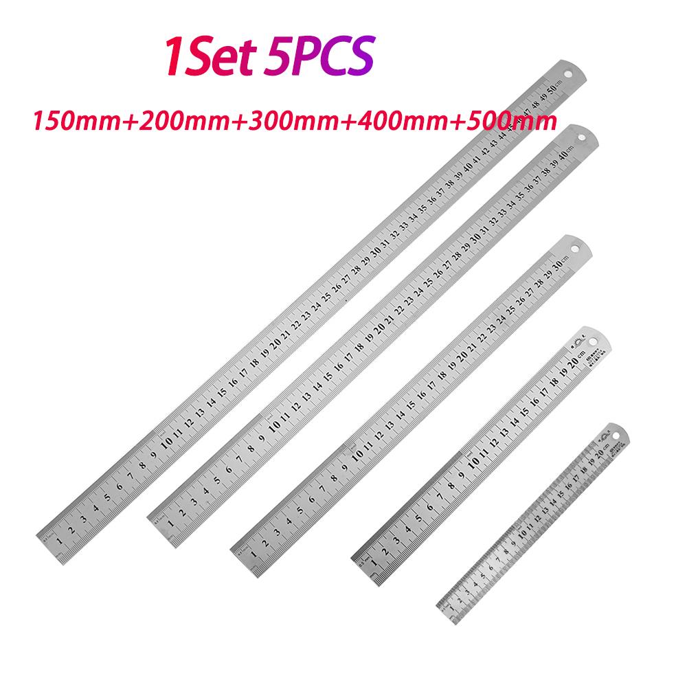 Stainless Steel Ruler Metal Ruler High Precision Millimeter Ruler Measuring Ruler for School Office Home Engineer Craft