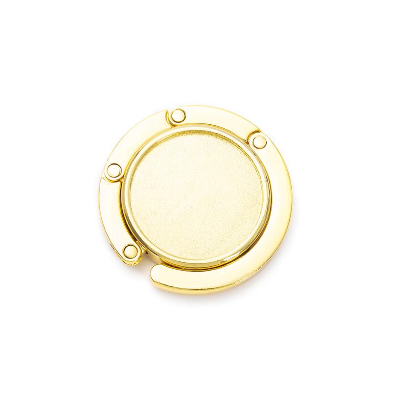 Colorful Round Metal Handbag Hook - Portable, Creative Folding Bag Hanger Souvenir