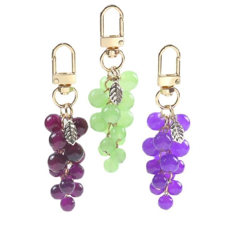 Grape Pendant Keychain Hanging Keyring Ornament Gift for Fashion Enthusiasts