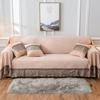 Winter Sofa Protector 1/2/3/4 Seater Plush Couch Cover Vintage Lace Sofa Slipcover Velvet Sofa Cover Stain-Proof Furniture Protector Pet Kids