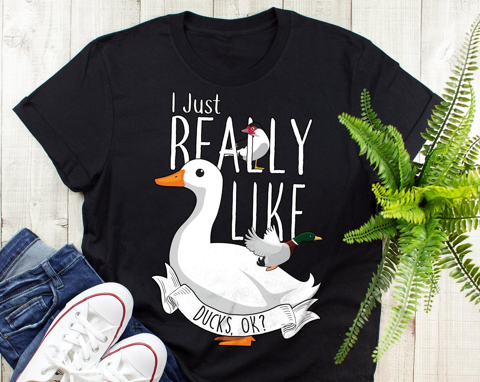 Funny Duck Shirt, , , Pekin Duck Lover Gift, Cute Bird T-shirt, Muscovy Mallard, Funny White Duck Tshirt, Pet Tee, Farming, Farmer 100
