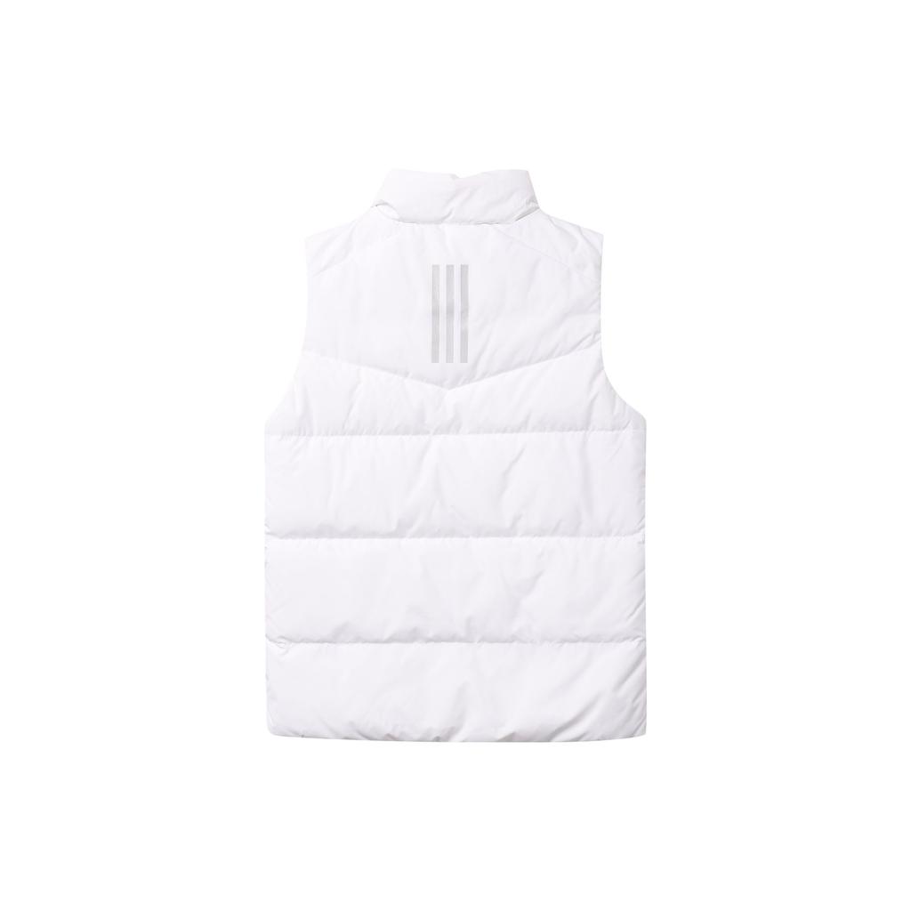 Adidas Solid Color Zip-Up Stand Collar Printed Logo Down Vest Men Outerwear White HN4406