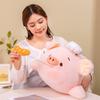 Cute Pink Chef Pig Plush Toy Pillow Soft Wire Bread Fluffy Material Doll for Decorating Bedroom Perfect Birthday Gift for Kids