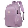Fashion Solid Color Laptop Backpack Nylon Large Capacity Students School Bag with Mini Storage Pouch Lightweight Travel Daypack