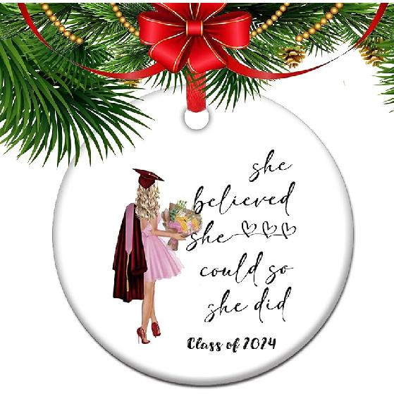 2024 First Christmas as a American Citizen - Xmas Tree Ornament, 2024 Keepsake Gift for Immigrant Families T25