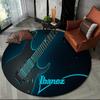 Elektrische Gitarre Klassische Gitarre Runder Teppich für Wohnzimmer Schlafzimmer Kinderzimmer Dekoration, Haustierbereich Teppich Rutschfeste Bodenmatte