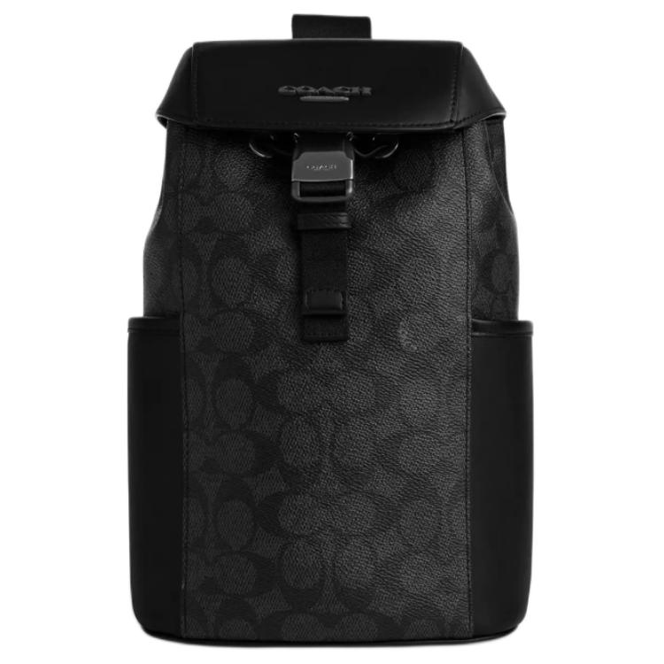 Coach Racer Pack Signature Canvas Leather Drawstring Sling Pack CT712-QBMI5 Basic Set (Bag+Dust Bag)