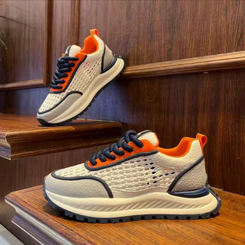 Kids Breathable Mesh Sneakers With Chunky Sole Retro Style Comfortable Casual Shoes Boys