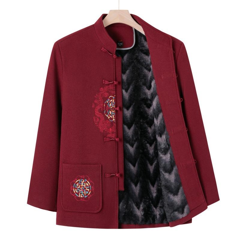 Middle-aged and Old Velvet Jacket, Old Man's Birthday, Tang Clothing, Male Year 0 Grandfather's Birthday, Thickened Warm Winter Cotton Clothing