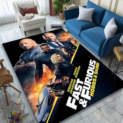 1pc Fast Furious Movie Poster Printed Chair Rug for Home Office Use, Living Room Kitchen Game Room Area Carpet