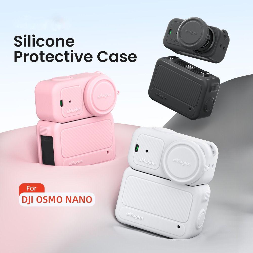Silicone Protective Case Scratch-proof With Anti-lost Rope Body Cover Full Coverage Camera Protector for DJI Osmo Nano