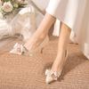 Temperament Flower Bridesmaid Shoes New Women's Shoes Pointed Head Shallow Mouth Banquet Shoes High Heel Fashion Shoes Single Shoes Women