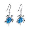 Cute Sea Turtle Stud Earrings For Women Fashion Imitation Blue Fire Opal Stud Earrings For Women Wedding Band Jewelry Gifts