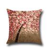 Three-dimensional Oil Painting Trees Flowers Cotton Linen Cushion Pillow Case Car Waist Cushion Cover