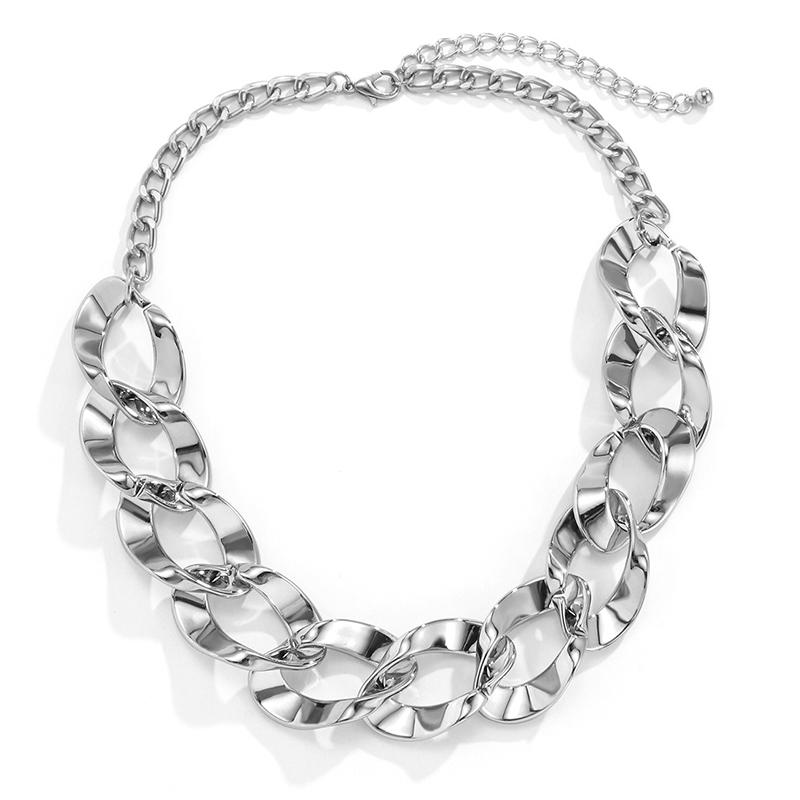 Collier ras du cou punk hip hop pour femmes, collier gothique cubain épais de déclaration