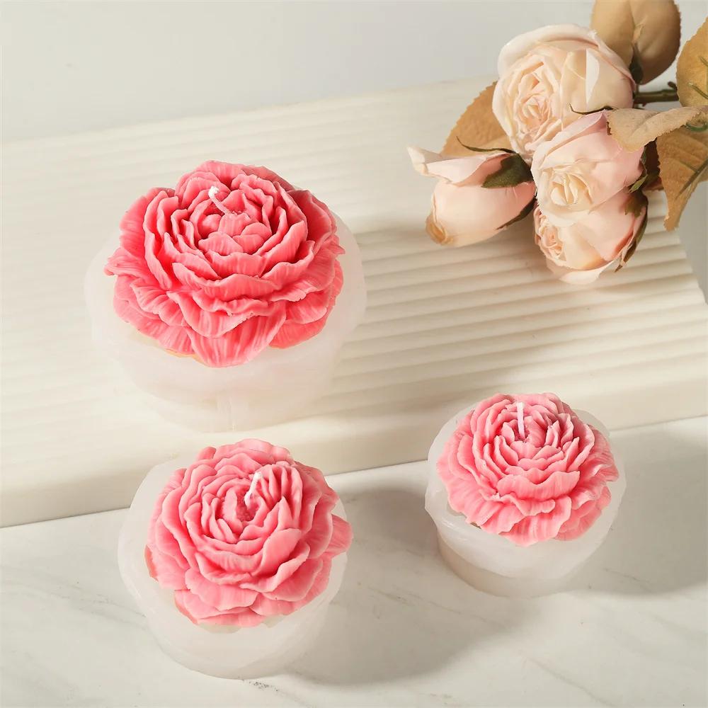 Silicone Mold Set for Candle Making,Resin Crafts,and Home Decor DIY Craft Molds with Rose and Peach Designs-Suitable for Soap an