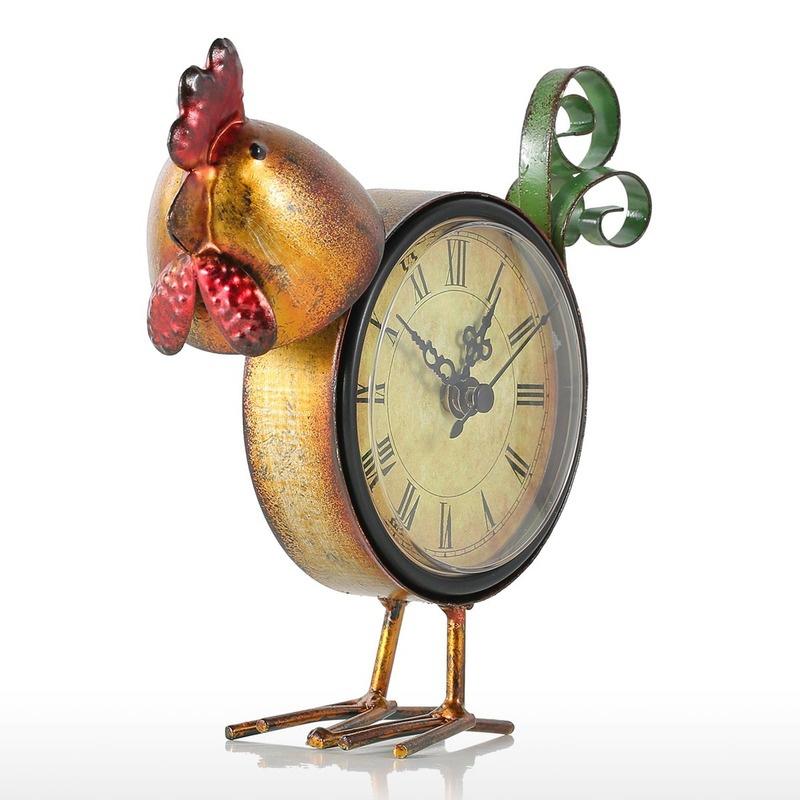 Reloj de Hierro Creativo Decoración para el Hogar Reloj Europeo Retro Chick Artesanías Prácticas