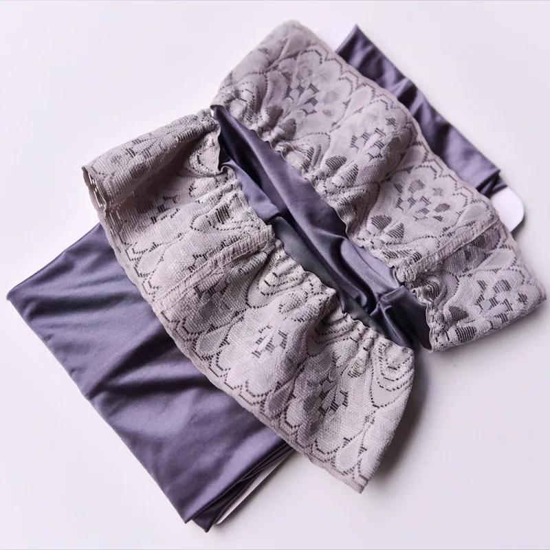 Calze lunghe sexy da donna lucide all'olio sopra il ginocchio, con bordo in pizzo, modellanti, antiscivolo in silicone, per Cosplay, Jk, colori caramella