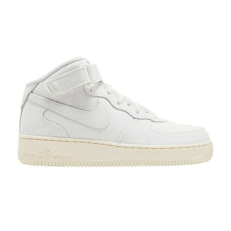 Nike Air Force 1 07 Mid White Canvas Women Sneakers Summit-White Pearl-White Black DZ4866-121