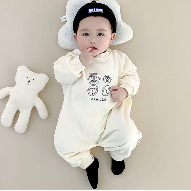Cartoon Long Sleeve Baby Onesie: Breathable Crawling Suit for All Seasons