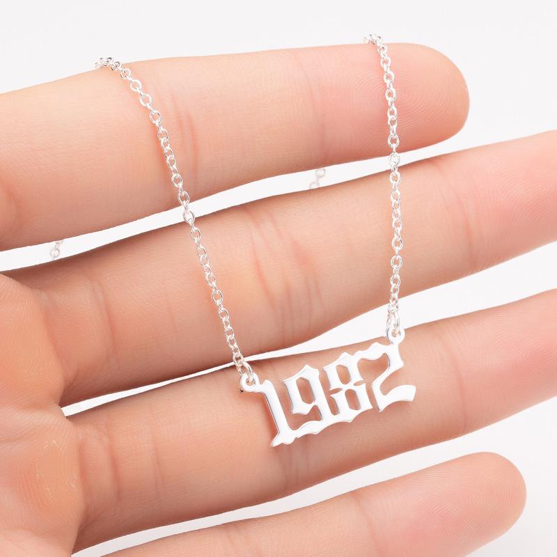 2025 Stainless Steel Year Necklace – Birthday Pendant, Bestie Gift, Versatile Slimming Chain