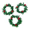 Cross-Border Christmas Floral Vine Napkin Ring - Iron Wire Green Leaf Wreath for Table Decoration