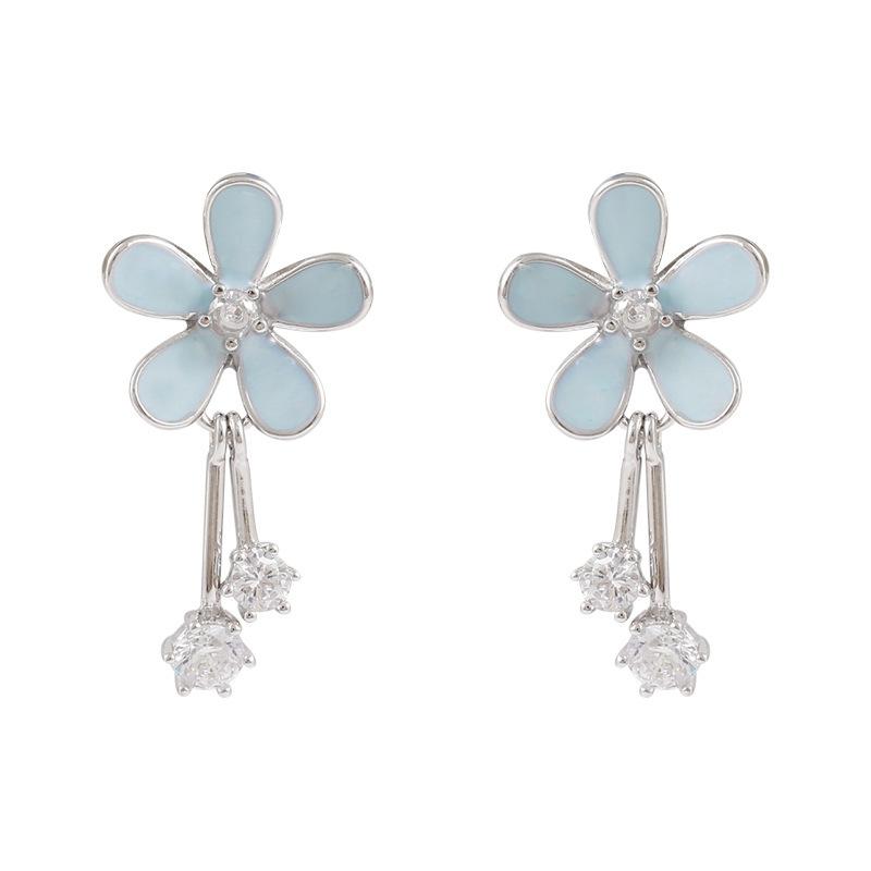 

Серьги Лесной цветок ромашка Серо-голубые милые серьги-кисточки Женские серьги Новые серьги Ins для женщин