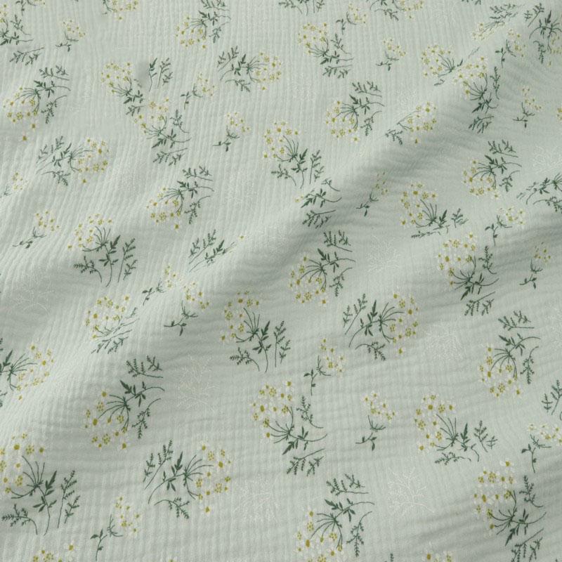 100X135cm Soft Floral Pajamas Nightdress Cotton Gauze Fabric Rose Printed Crepe Cotton Long-sleeved Ins Style Homewear Fabric