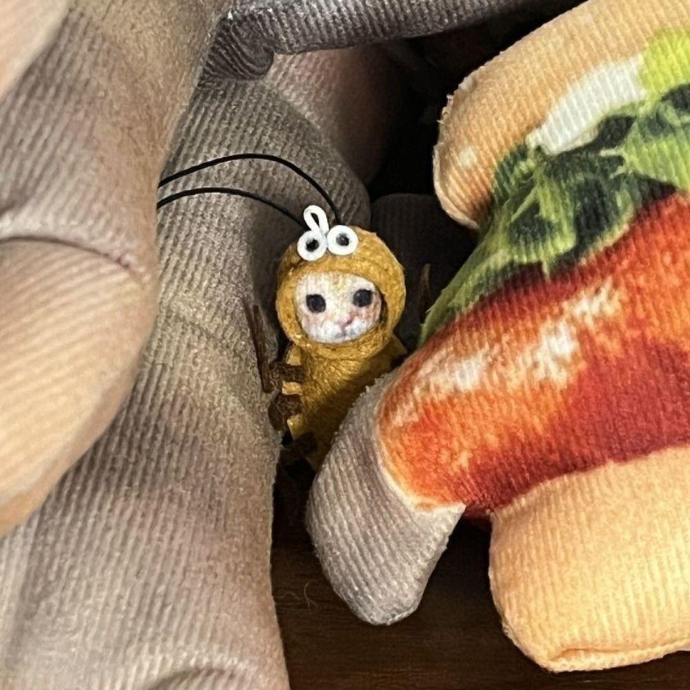 Material Package Cockroach Cat Keychain Material Dorayaki Cat Pendant Material  Daily Use